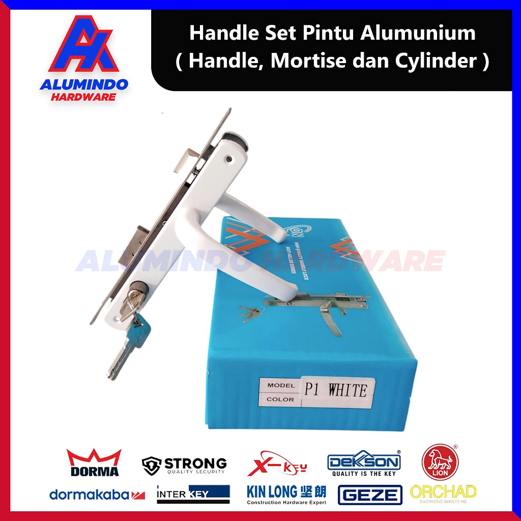 Handle Set Pintu Swing Aluminium ON P1 Alumunium 9055