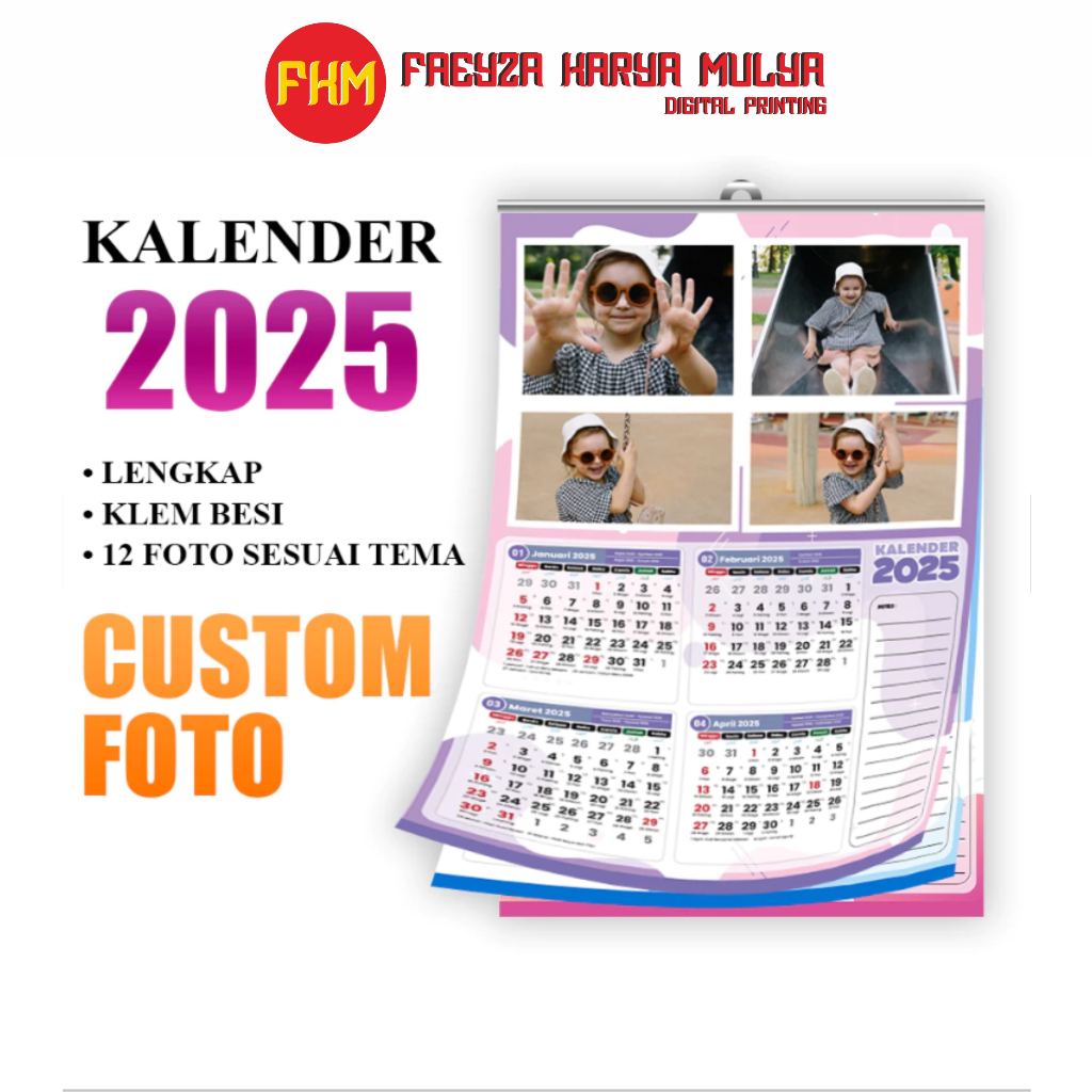 

(BISA SATUAN) KALENDER 2025 KALENDER 3 PLY CUSTOM FOTO TERBAIK MURAH KALENDER DINDING