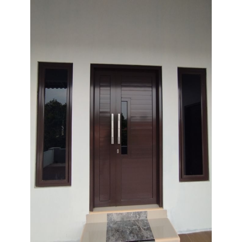 Pintu aluminium 2 daun, pintu tarung komplit T210×L120