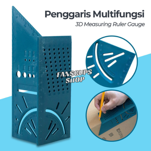 

Penggaris Garisan Angle Square 3D Alat Pengukur Penanda Siku Sudut Tepi Kayu Objek Bangunan Portabel