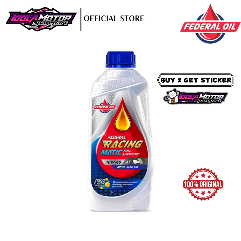 oli FEDERAL RACING MATIC 10W40 1L ORIGINAL oli mesin federal racing matic 1liter original