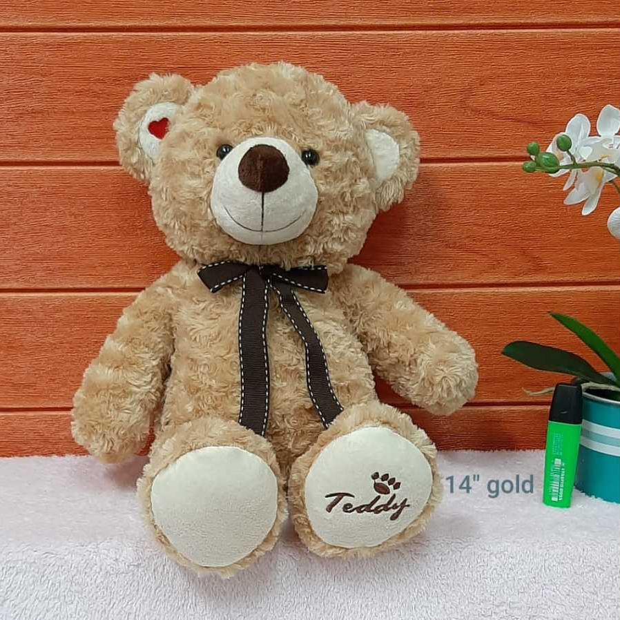 Boneka Bear Natur Teddy Size 50cm/14"/boneka beruang/teddy bear/kado ultah/boneka sedang