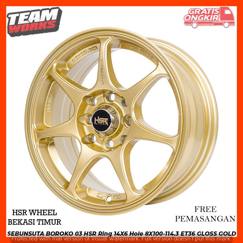 VELG MOBIL RING14 GOLD PALANG HSR SEBUNSUTA R14 LEBAR6 PCD8X100-114,3 AVANZA XENIA LIVINA BRIO AGYA
