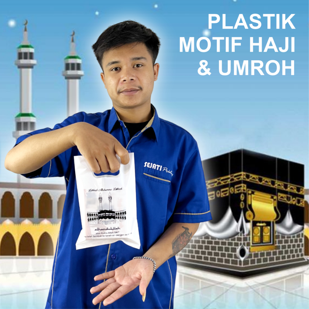 

(Isi 50Pcs Size 15cm x 22cm) Kantong Plastik Ibadah Haji, Umroh, Lebaran Haji | Kantong Plastik Souvenir Haji & Umroh, Kemasan Parcel Haji