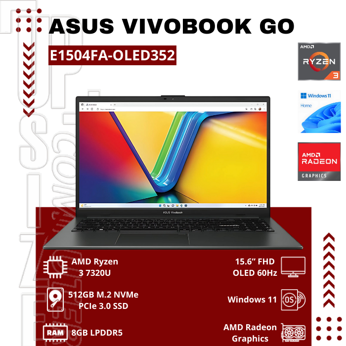 ASUS Vivobook Go 15 OLED E1504FA-OLED352M - Black