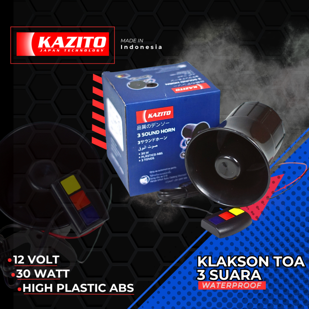 Kazito Klakson Toa Motor Touring 30 Watt Klakson Motor Sirine Motor 3 Suara 12 Volt 017