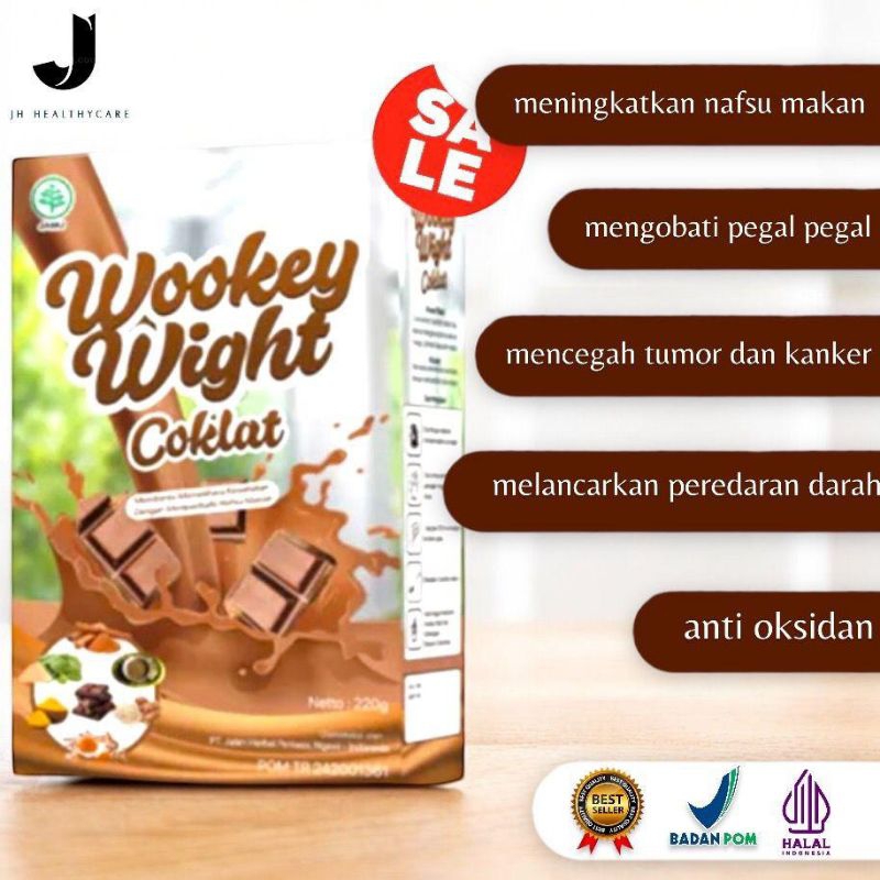 

WOOKEY WIGHT Susu Bernutrisi Penambah Berat Badan Dan Penggemuk Original Penambah Nafsu Makan Alami RASA COKLAT