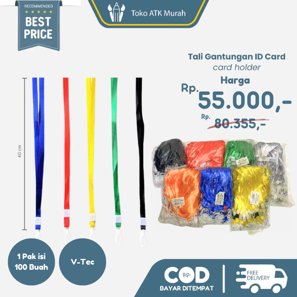 

Tali Gantungan ID Card 1 PAK isi 100 Buah