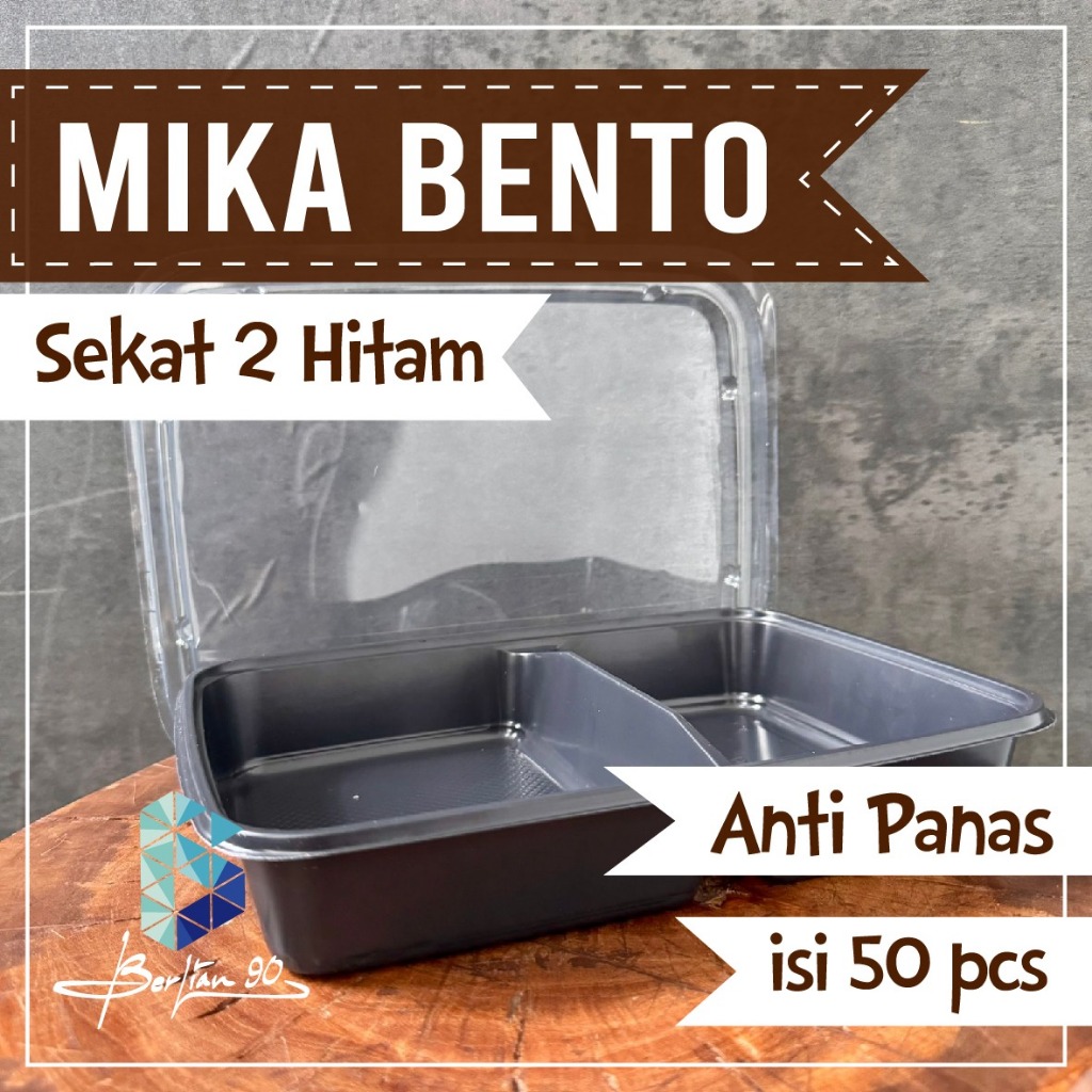 mika bento sekat 2 bento plastik sekat 2 tempat makan kotak bento