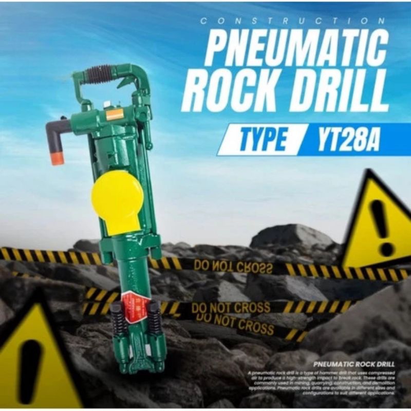 Mesin Bor Batu Tambang YT28 Air Rock Drill Pneumatic - Satu Set
