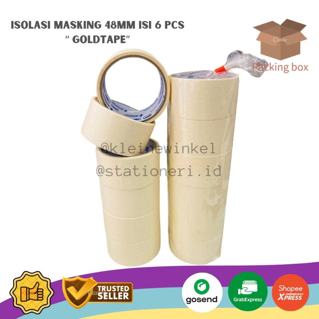 

Isolasi kertas GOLDTAPE 2 inch isi 6 SELOTIP