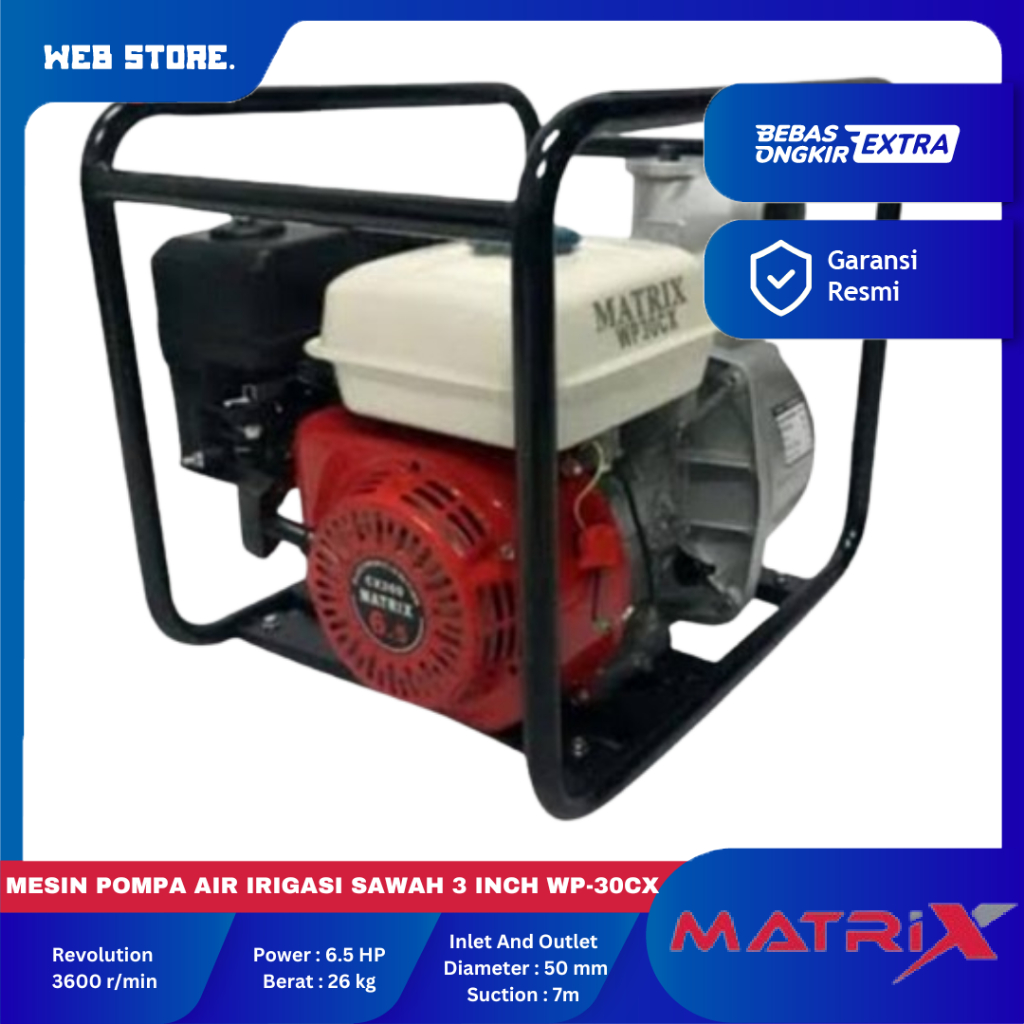 Pompa Air Sedot Banjir Kolam Sawah Water Pump 3'' WP 30CX WP-30CX MATRIX