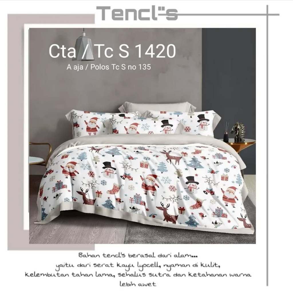 Sprei Sutra Sprei Tencl's Sutra Organik 60s Motif Anak