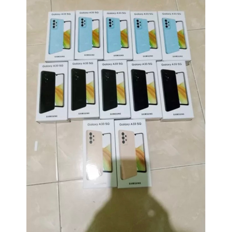 

dus box Samsung A33 5G ready semua warna free request sticker