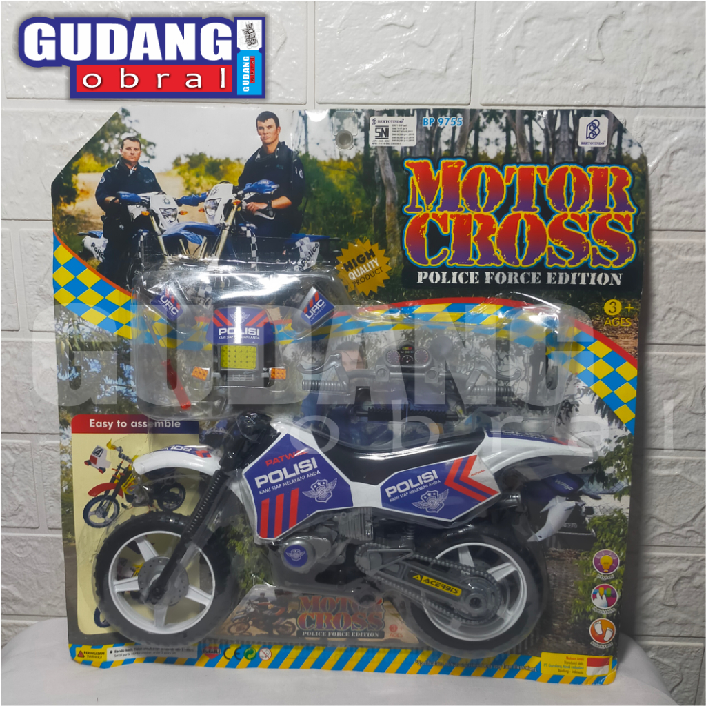 mainan anak laki-laki motor cross bisa bongkar pasang