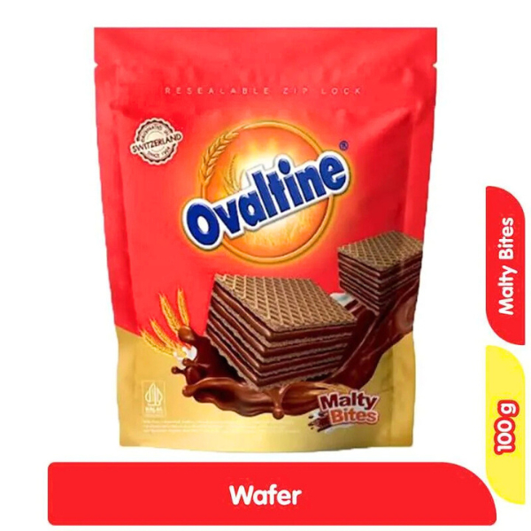 

Nissin Wafer Ovaltine Wafer Malty Bites Chocolate Coklat Malt Pouch 100g