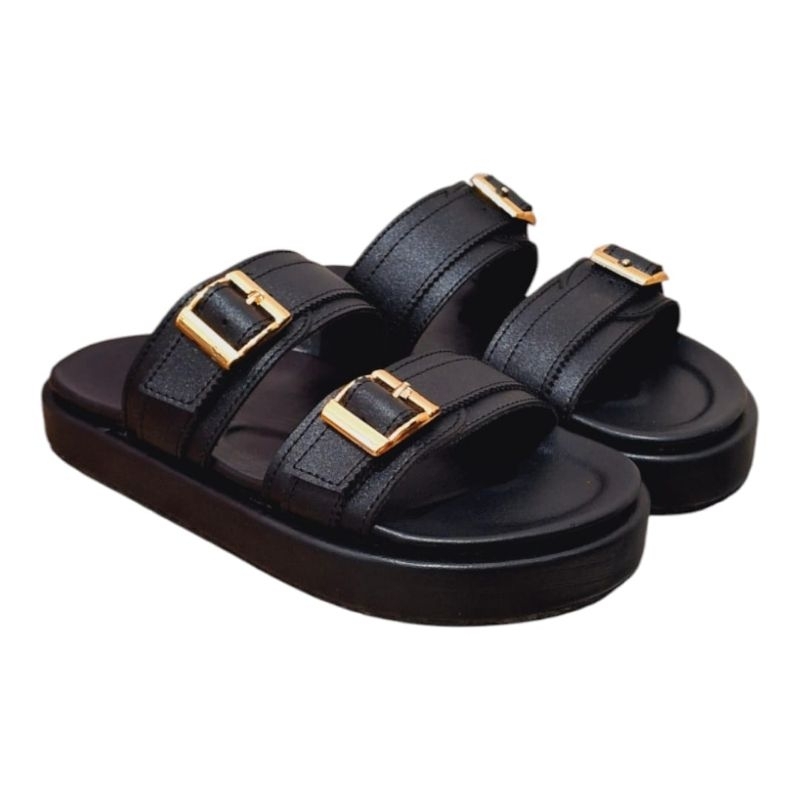 LOZTA Sandal 5cm Wanita Selop Hak Tebal Karet Empuk Fashionable Series