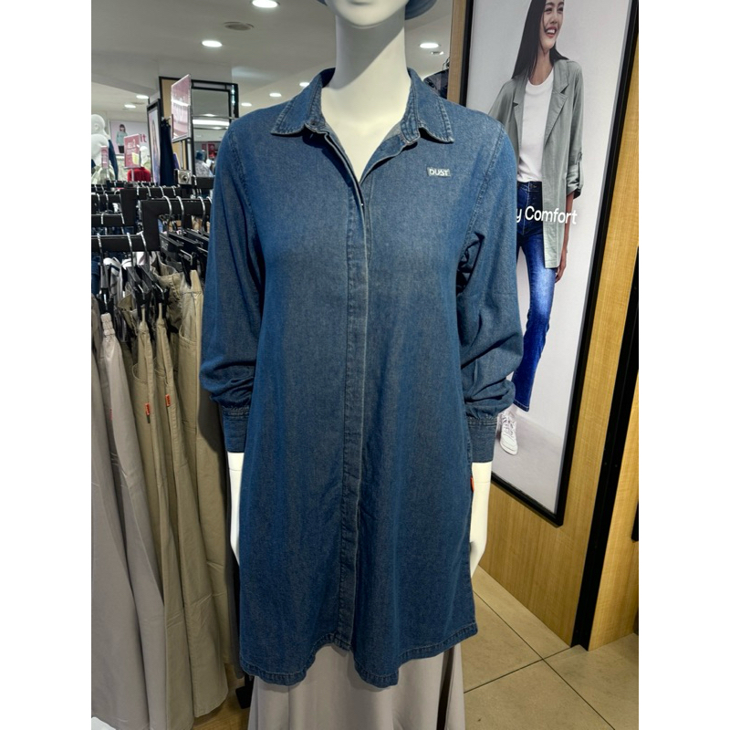 DUST - NEW Kemeja Tunik Jeans Denim Wanita (S-XXL)