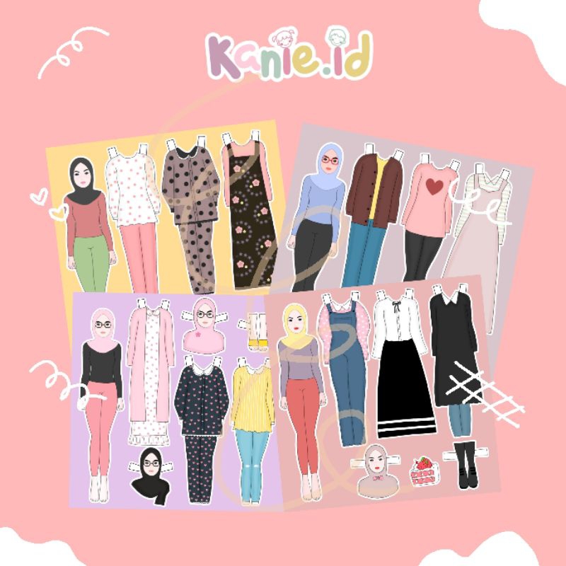BONGKAR PASANG KERTAS / PAPERDOLL / VERSI HIJAB / BAJU-BAJUAN