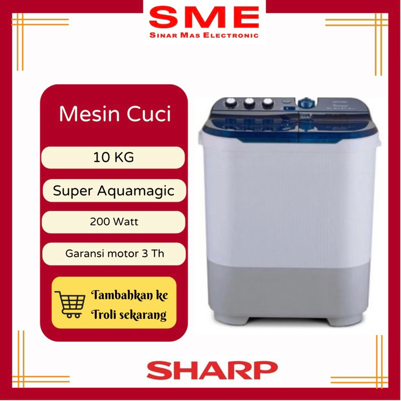 Mesin Cuci 2 Tabung SHARP 10 KG