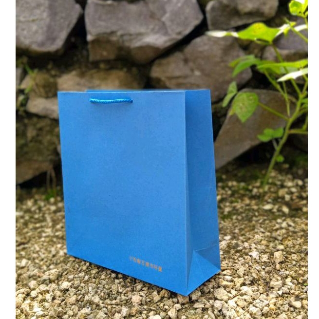 

Paper bag butik,skincare, custom size biru turkish free desain