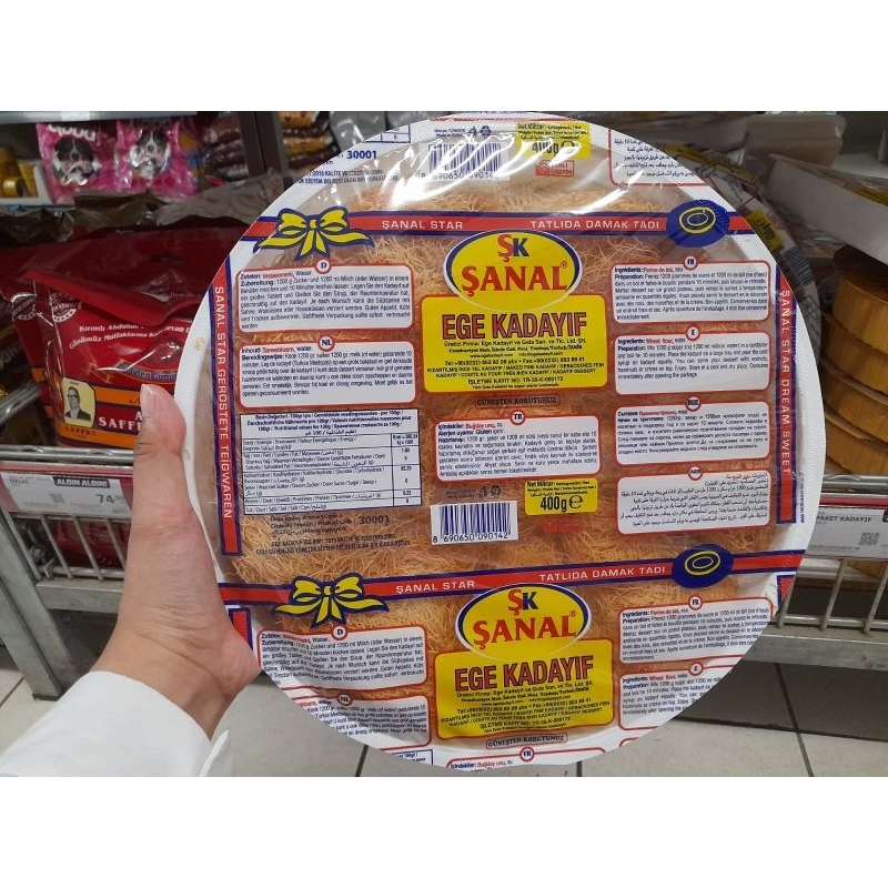 

Ssl09 kunefe atau kunafa kering sangrai premium original Turki (kadayif) bahan Coklat Dubai