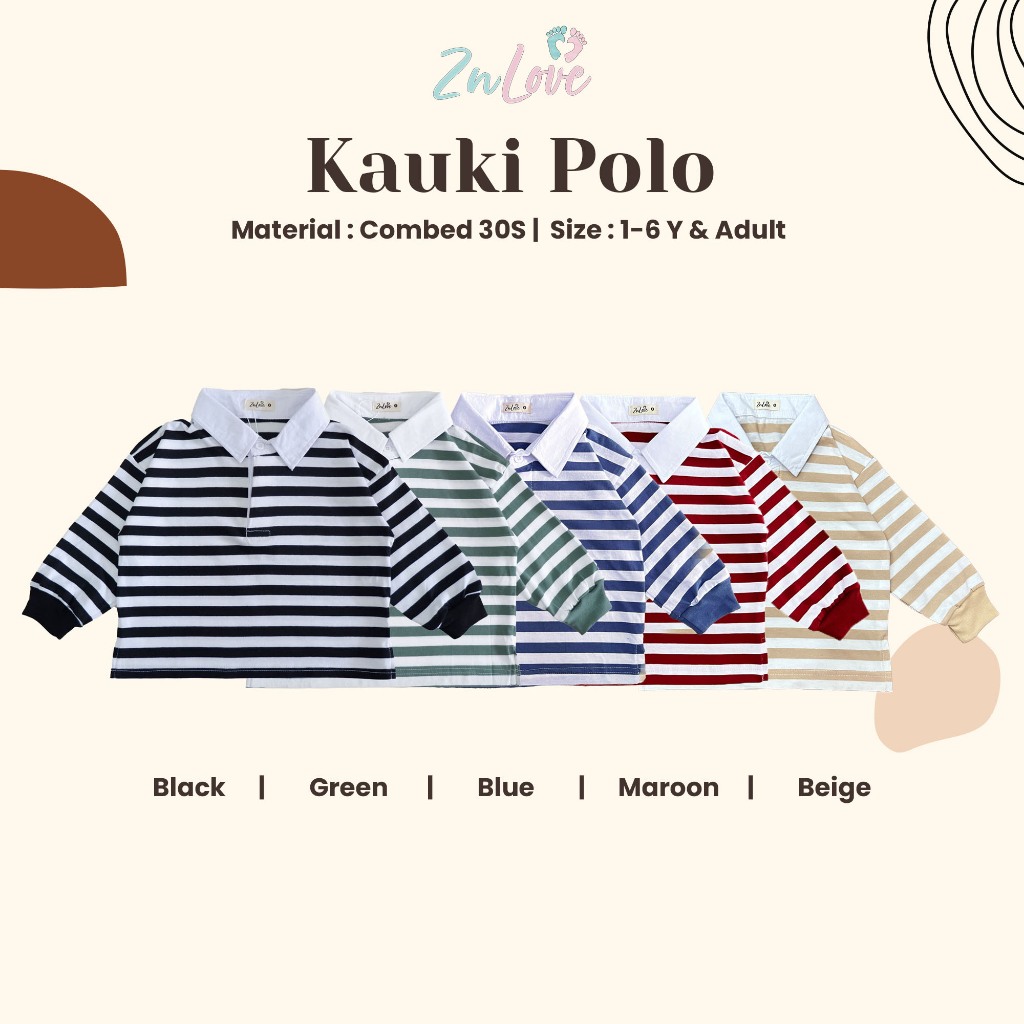 ZNLOVE - KAUKI POLO - FAMILY COUPLE - POLO SHIRT - POLO ANAK - BAJU ANAK - RUGBY SHIRT ANAK