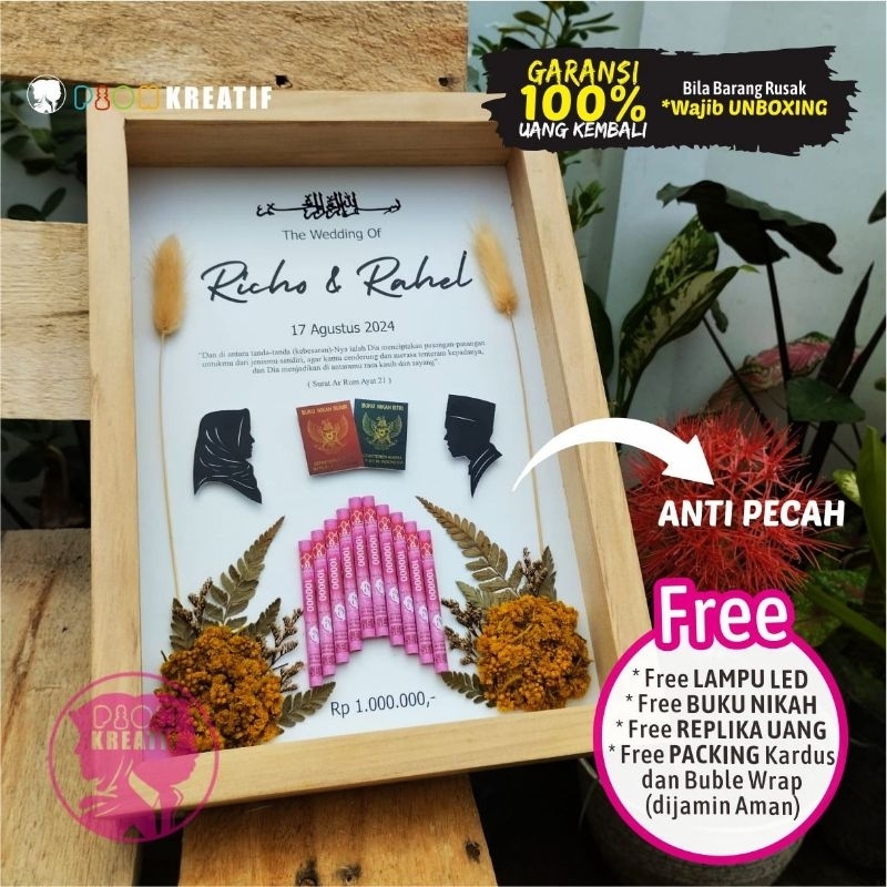 Bingkai Mahar Uang 10R / Mahar Pernikahan / Frame Mahar 3D Pop Up