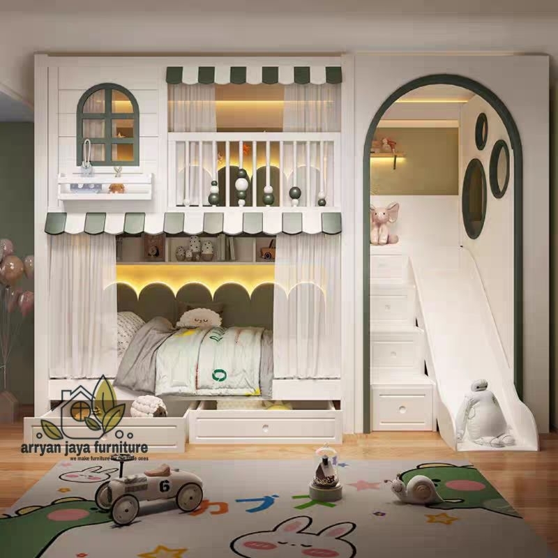 tempat tidur tingkat anak, ranjang anak tingkat, kasur tingkat, ranjang susun, bunkbed, dipan tingka