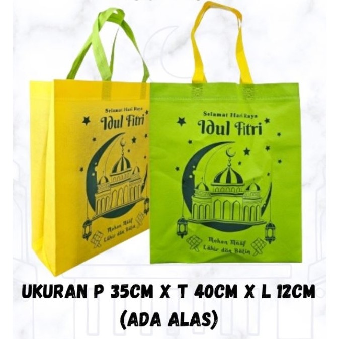 

Goodie Bag Idul fitri 30x35x15 / Tas Spunbond Lebaran model Box Bag / Hampers Lebaran Tas Souvenir