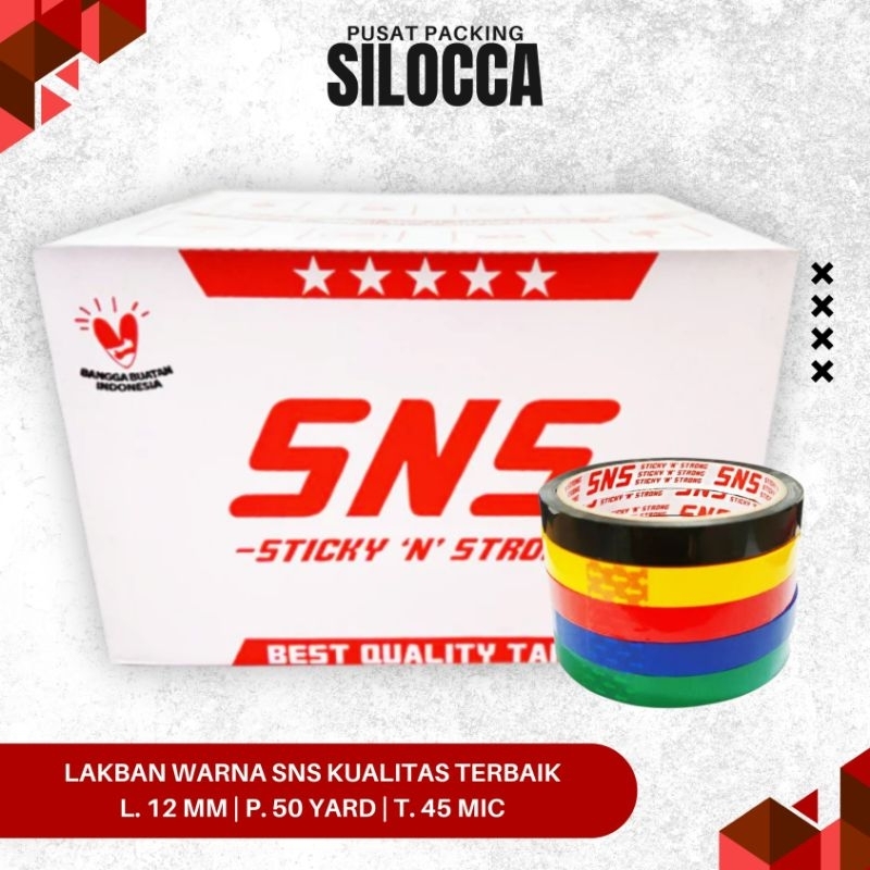 

1 KARTON ISI 288 LAKBAN WARNA 50 YARD ECO X 12 MM SNS KUALITAS TERBAIK/SELOTIP/ISOLASI/SOLASI/TAPE
