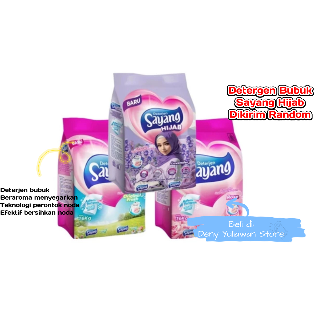 Detergen Bubuk Sayang 1,6 kg - Sabun Cuci Baju Murah