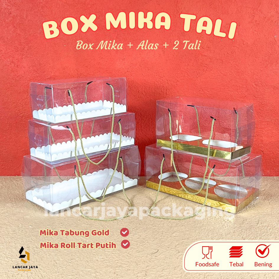 

Box Mika Tali Transparan Dos Roll Cake Bolu Gulung Tart Pudding Kue Brownies 22x11x8 24x11x10 28x11x10 26x13x10 30x13x13 cm