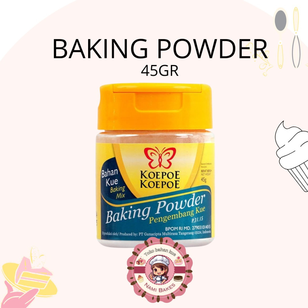 

Baking Powder 45 gram Kopoe Kopoe Kupu Kupu Pengembang Kue