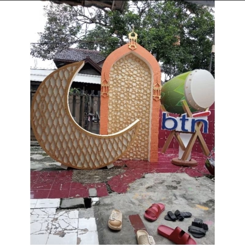 JUMBO STANDING GAPURA IDUL FITRI GATE GERBANG KUBAH BULAN SABIT MOON RAMADHAN KAREEM BEDUG BEDUK UNT
