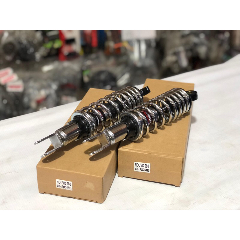 Shock Belakang Nuovo Chrome 280mm -satriamodifikasipekanbaru-