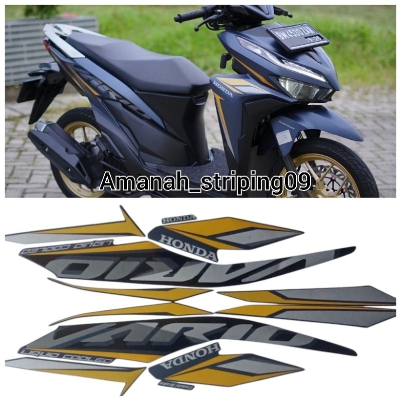 Lish lesh stiker motor Honda Vario 125 warna biru navy tahun 2021 2022 ful set body berkualitas