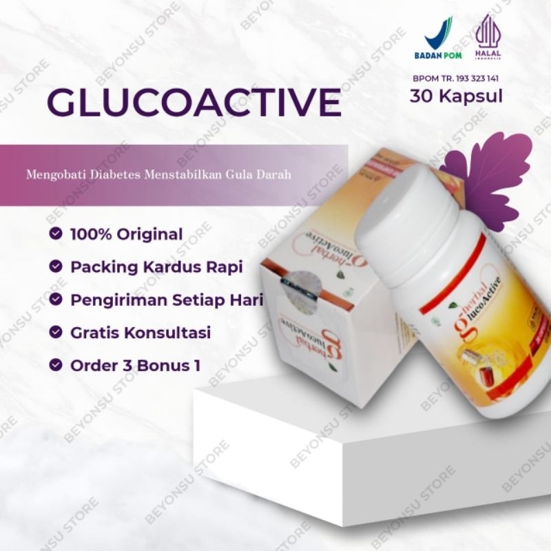 GLUCOACTIVE ORIGINAL 100% GLUCOACTIVE OBAT DIABETES HERBAL MENUNURUNKAN GULA DARAH
