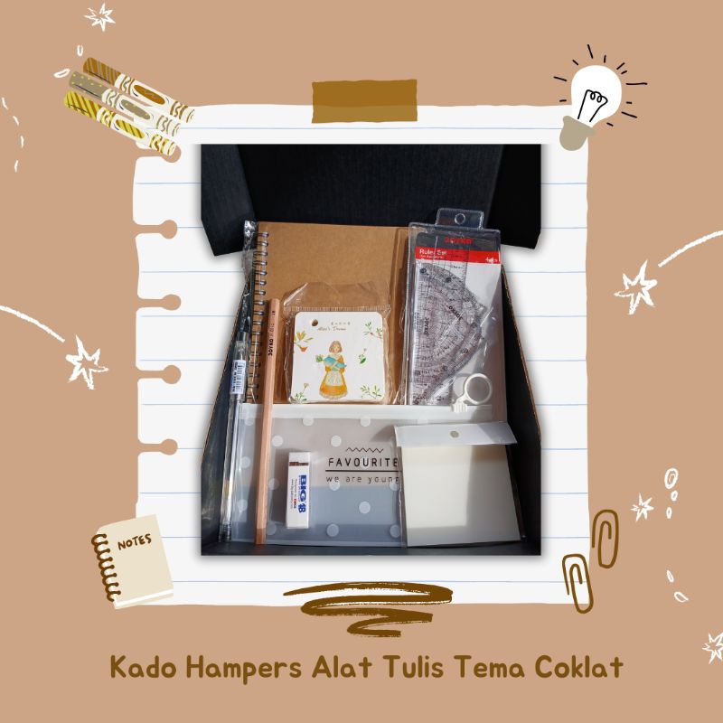 

Kado Hampers Alat Tulis Tema Coklat Paper Get Free Pulsa
