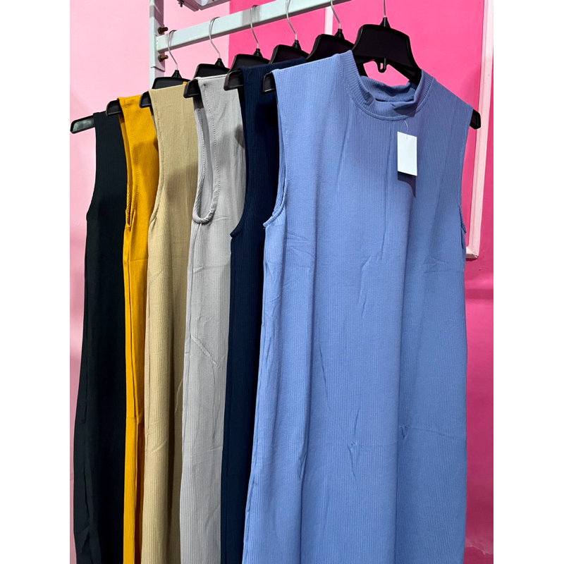 Inner dress baju inner lengan pendek dress