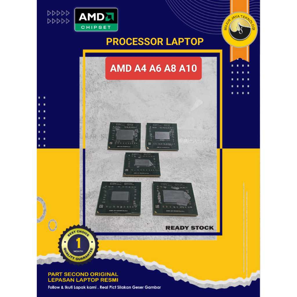 Processor Prosesor Proc Laptop AMD A Series A4 3300M A6 4400M A8 4500M 5500M A10 5700M Socket