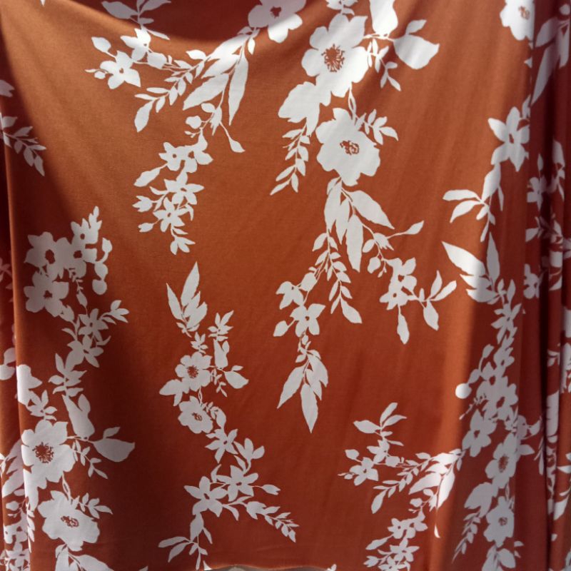 Kain - Kain Spandek Ity Motif Bunga Import - Kain Jersey Ity Korea - Kain Meteran Bc | Harga Per Set