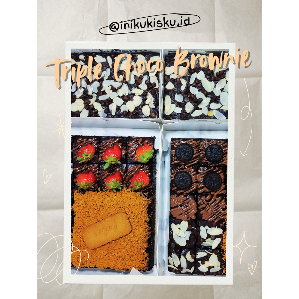 

TRIPLE CHOCO BROWNIE PREMIUM/BROWNIE PANGGANG COKLAT ENAK PREMIUM/BISA CUSTOM
