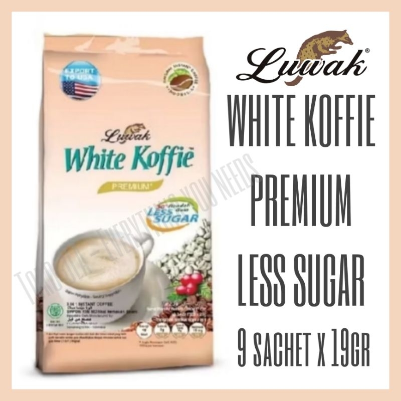 

LUWAK White Koffie Premium Less SUGAR 9x19gr / NEO Coffee Kopi Instan 20gr isi 10sachet