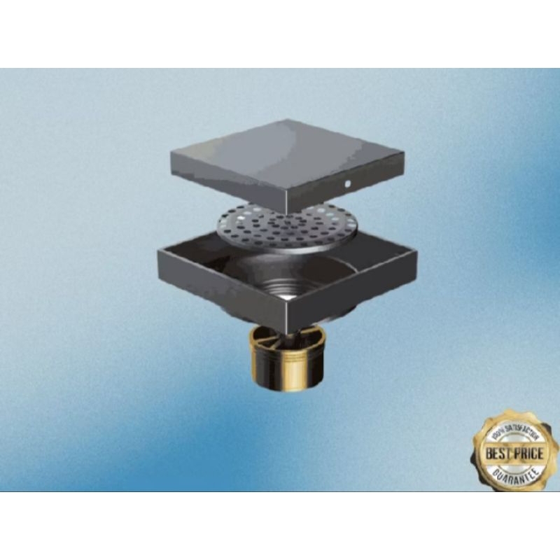 Floor drain Strainer Saringan Afur Lantai Kamar Mandi Model Hiding Stainless 10x10 cm Anti Serangga 
