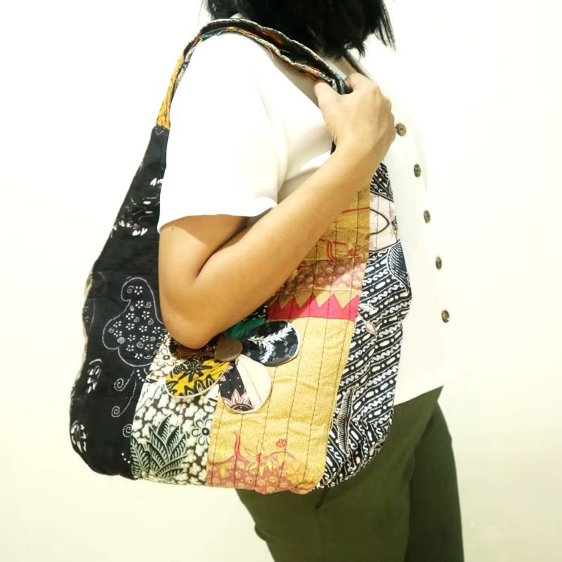 Tas Jinjing Oval Batik Perca Murah / Tas Oleh Oleh Solo / tas jinjing
