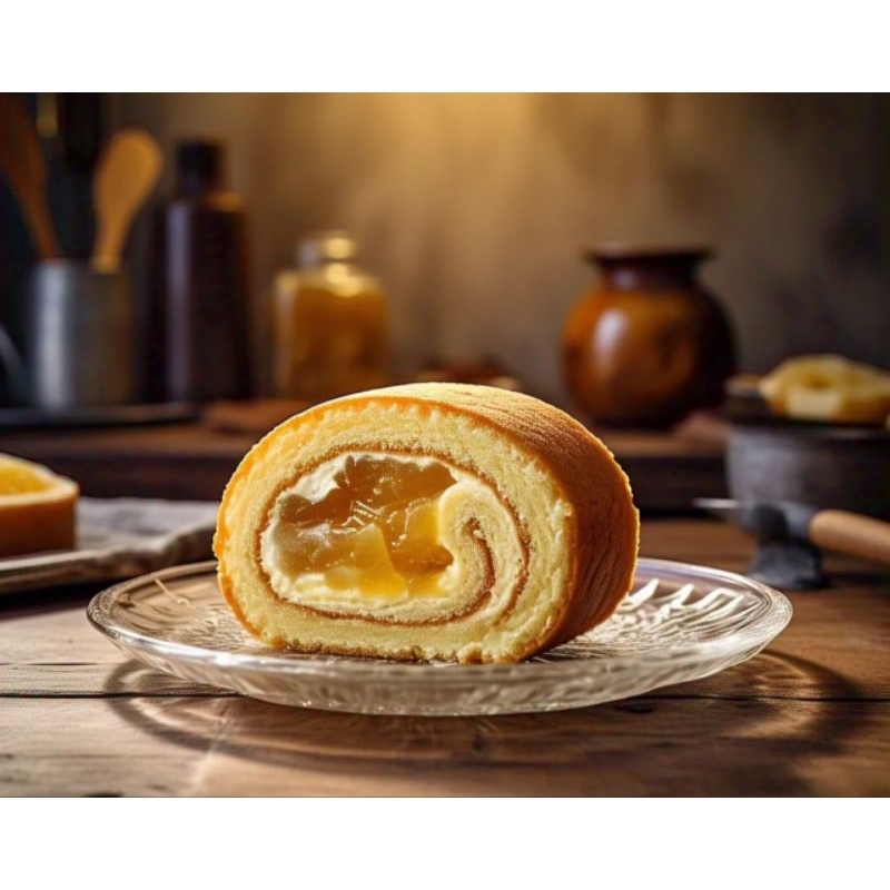 

Roll Cake with Pineapple Jam