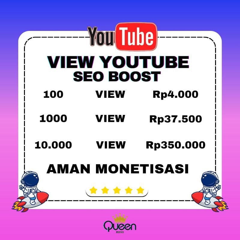 View Youtube Seo Boost Permanen-Queen Medsos id-Voucher Digital