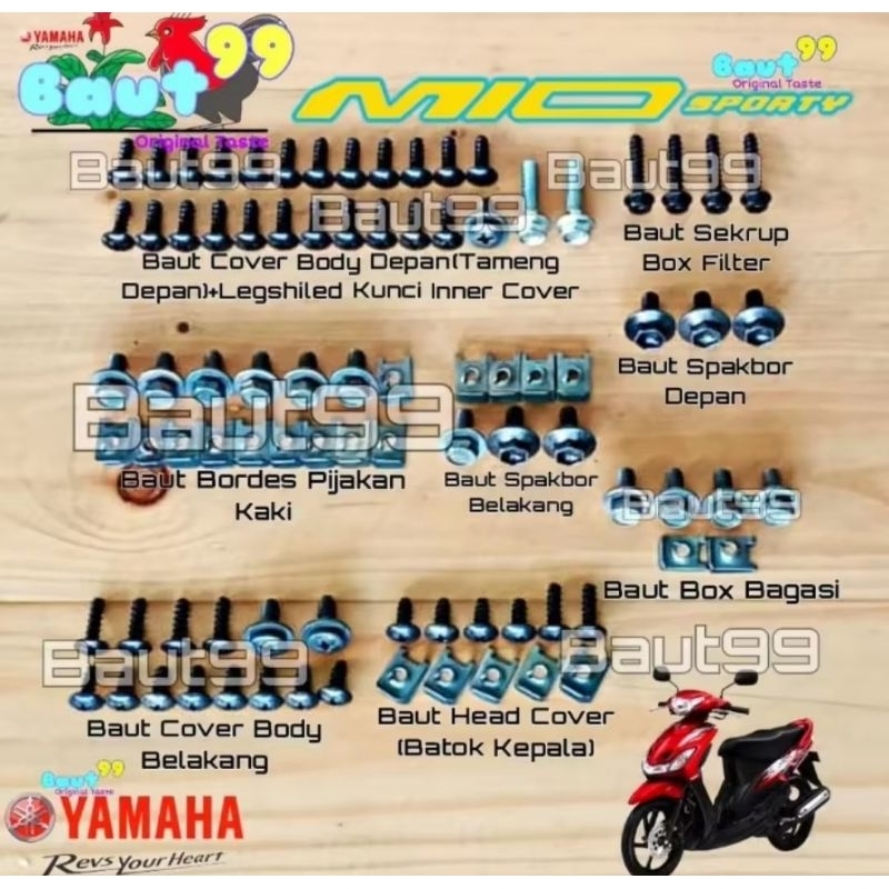 Baut Fullset body Yamaha Mio smile/Full body Yamaha Mio smile Baut Fullset body Yamaha Mio smile/Ful