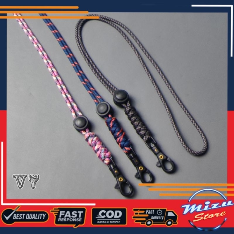

V7 LANYARD TALI PARACORD/KALUNG/GANTUNGAN HP/ID CARD/NAME TAG